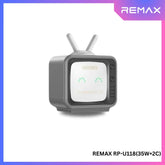 REMAX - RP-U118 PANDA TV Series PD+ QC 2C Gan Folding Charger (35W) - Grey